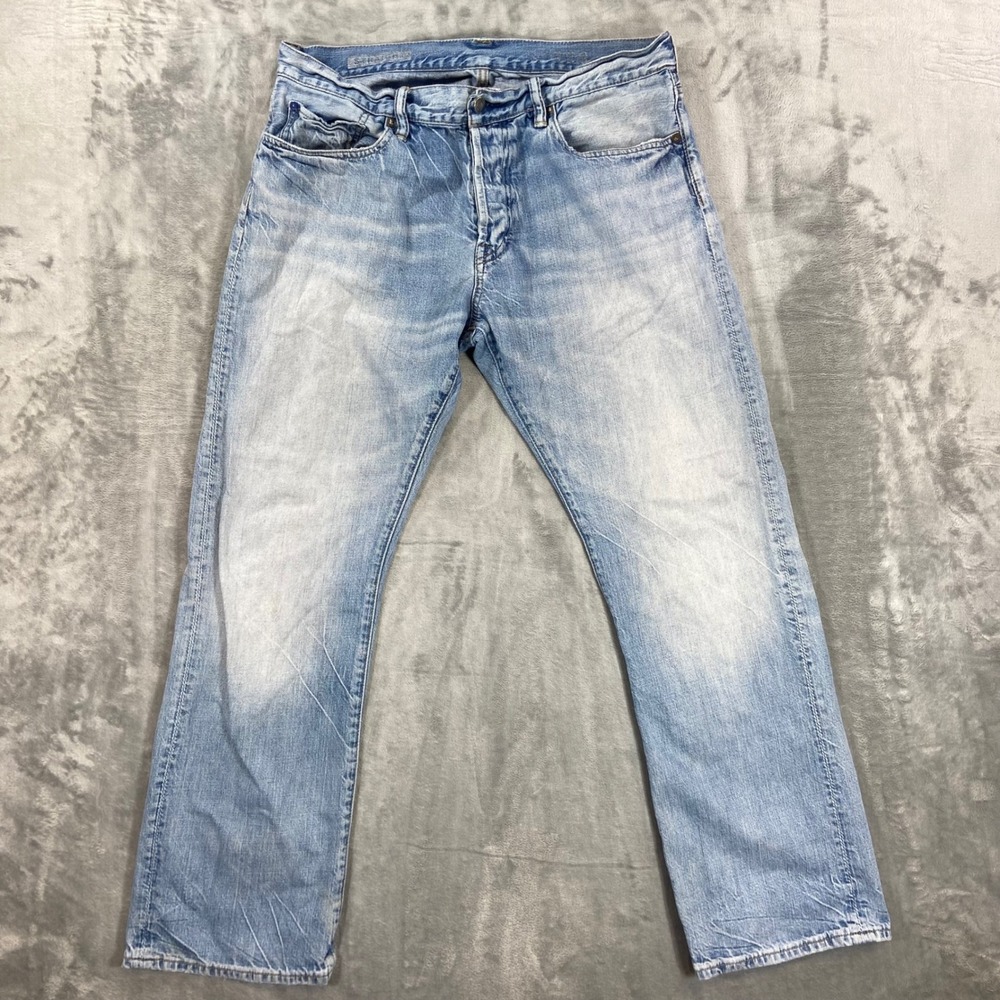 Gap 1969 Straight Leg Jeans Men's Size 35x30 Blue Light Wash Denim Pants
